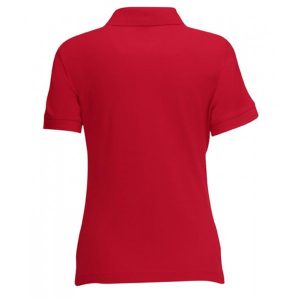 Червоний колір макету задньої частини жіночої футболки Поло для друку